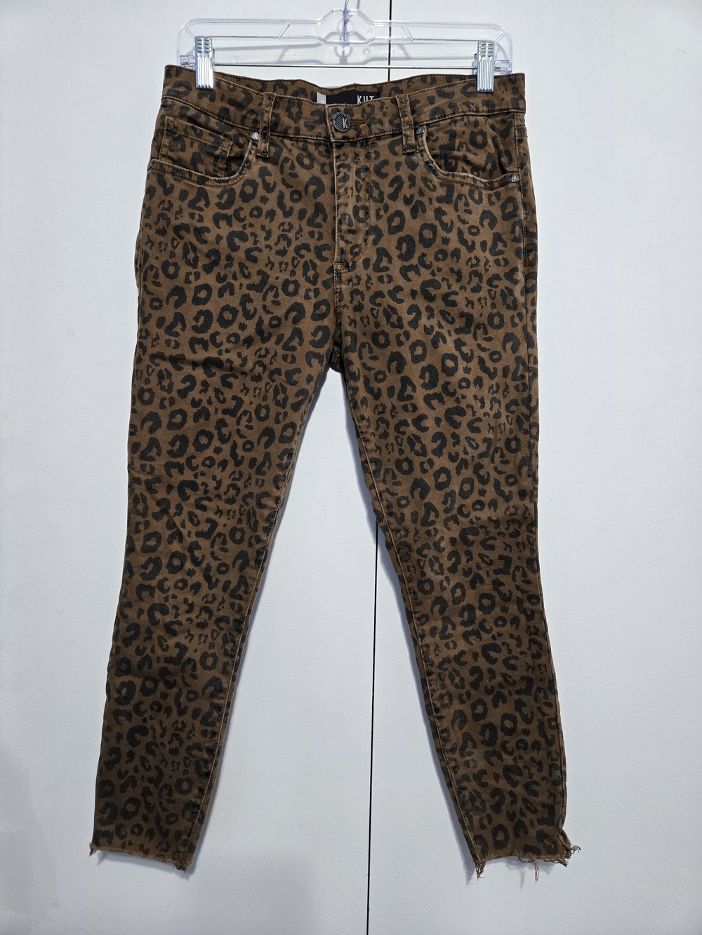 Kut From The Kloth Donna High Rise Ankle Skinny Leopard Jeans 6P